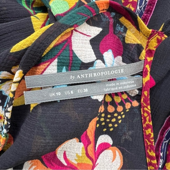 Anthropologie Adair Velvet-Trimmed Midi Dress Women’s Size 6 - Picture 9 of 9